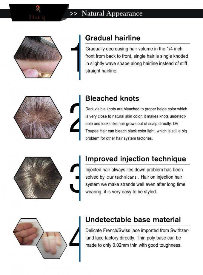 Lichtwelle-graues Perücken-Haar-Ersatz-System-volle Spitze für Verringerungshaar-Männer